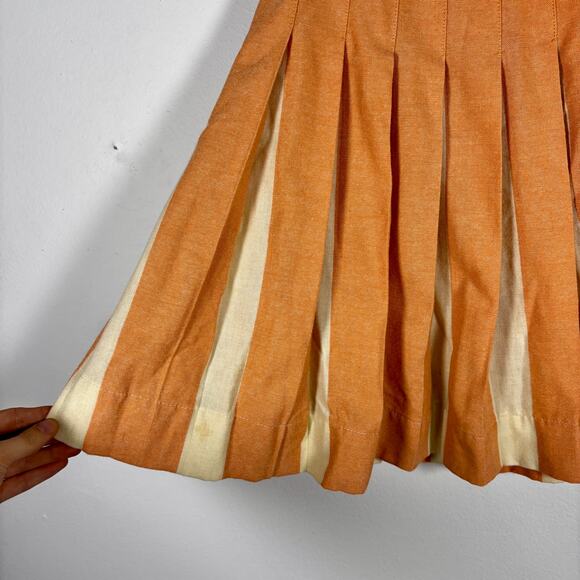 Vintage 1960s Wool Pleated Mini Skirt Century of Boston Salmon Pink Beige - Picture 6 of 16